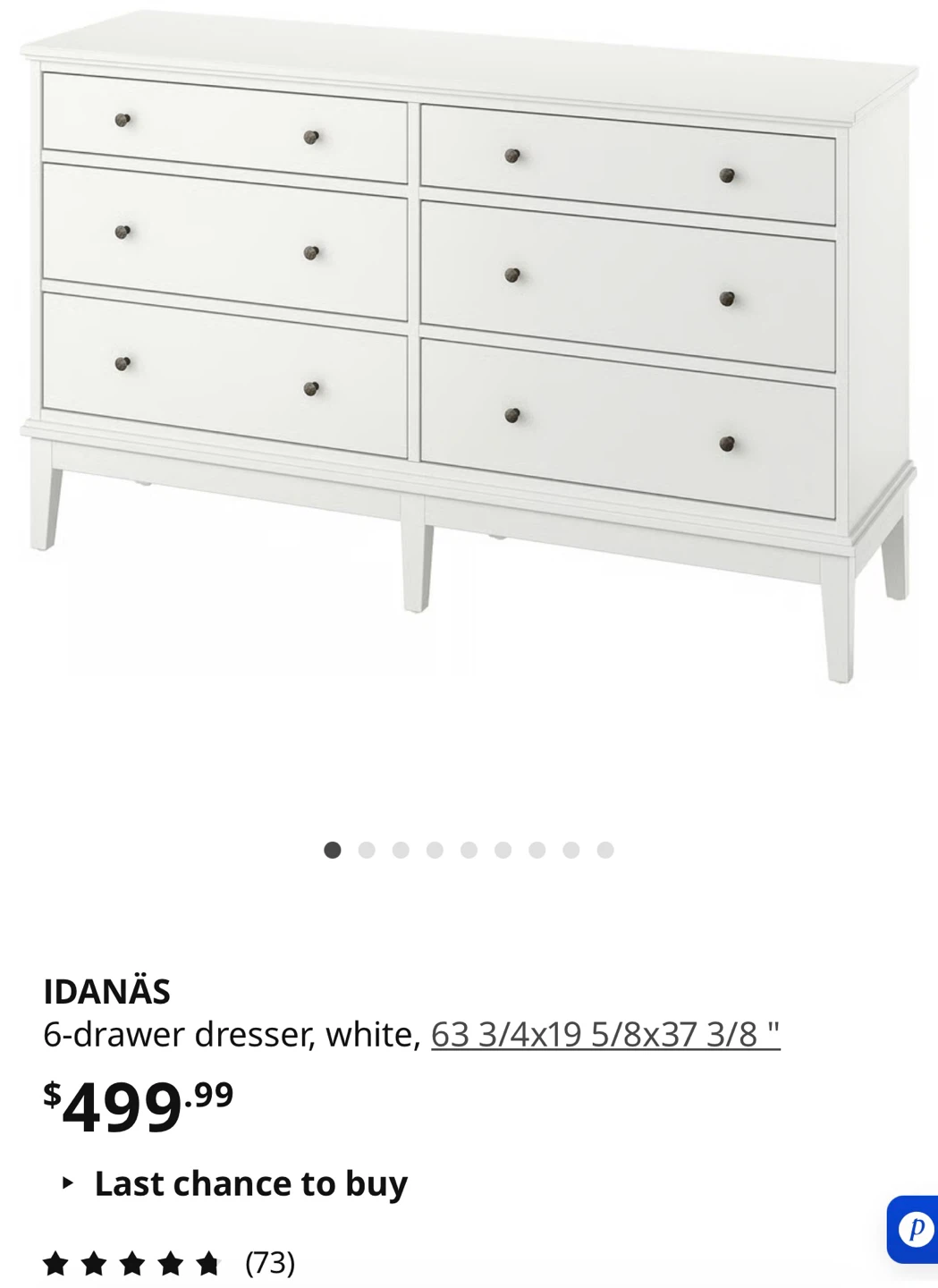 Ikea Hemnes White 6-Drawer Dresser - photo 3