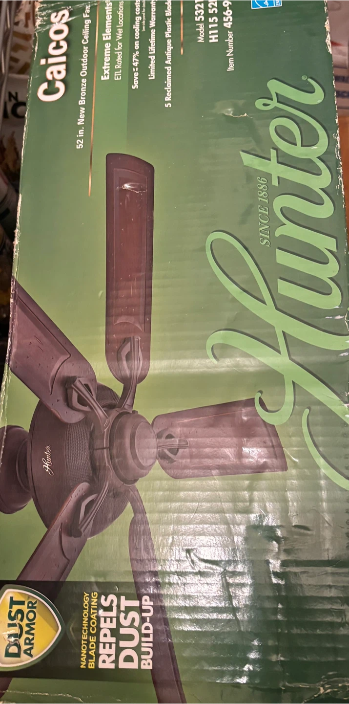 Hunter Caicos 52-Inch New Bronze Ceiling Fan - photo 3