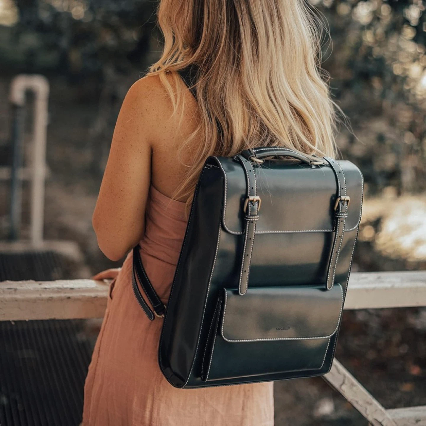 ECOSUSI Black Laptop Backpack 15.6 inch