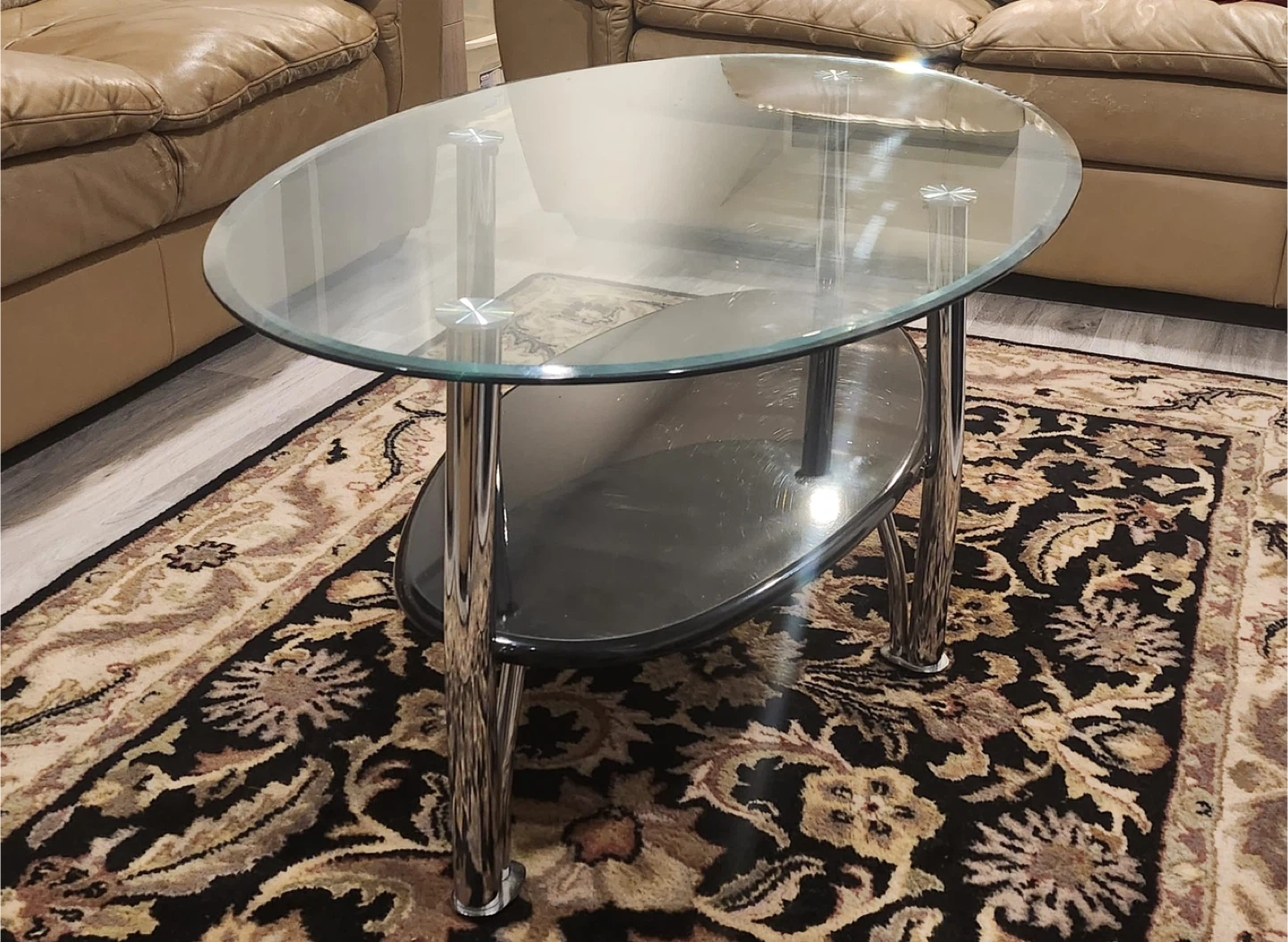 Oval Glass Coffee Table - photo 2