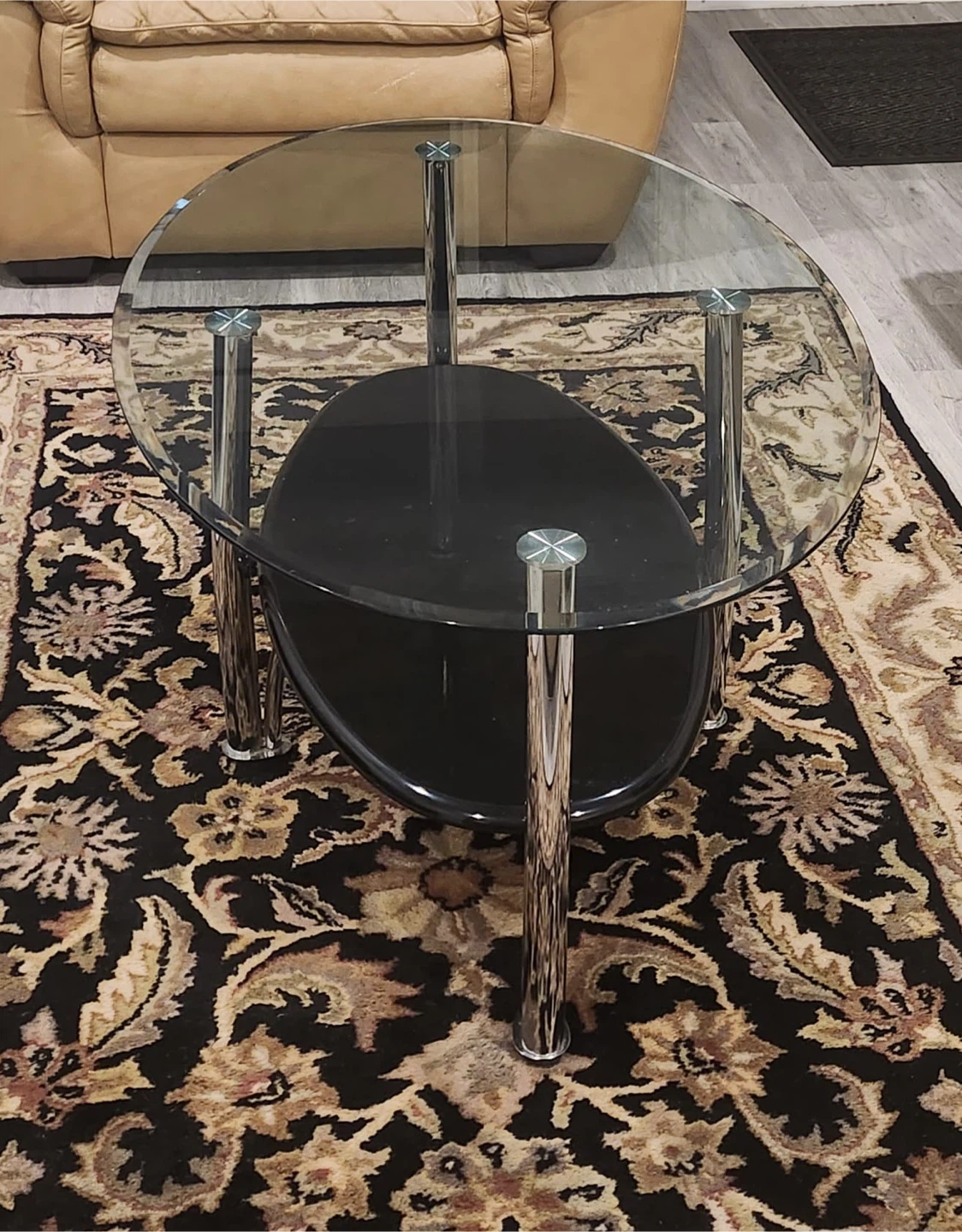 Oval Glass Coffee Table