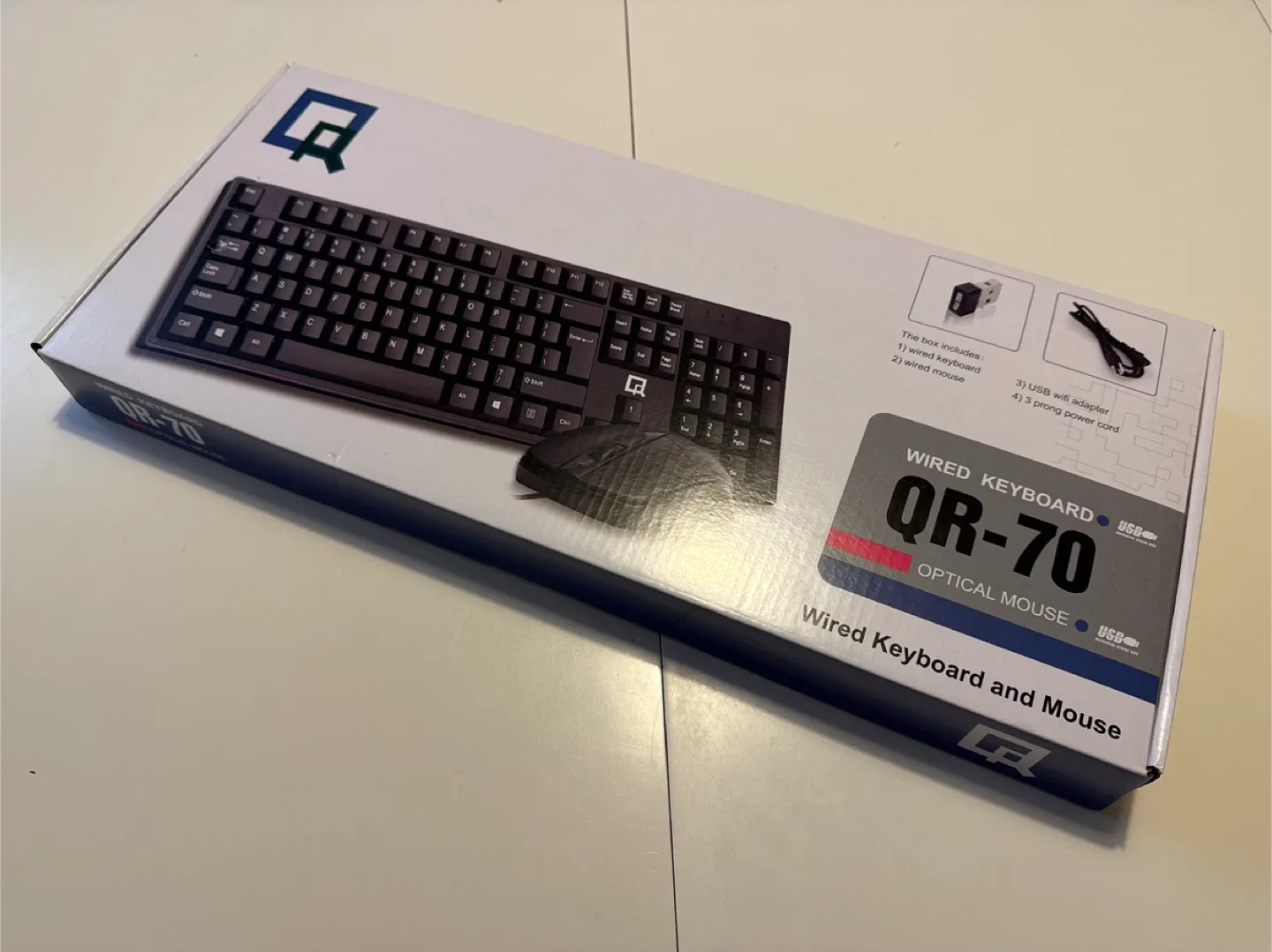 Unopened QR-70 Wired Keyboard and Optical Mouse - New thumbnail