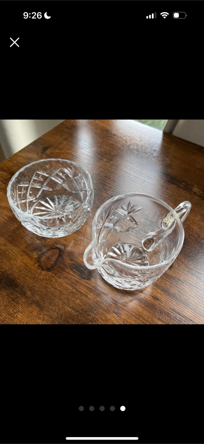 Crystal/Cut-Glass Sugar and Creamer Set - photo 5