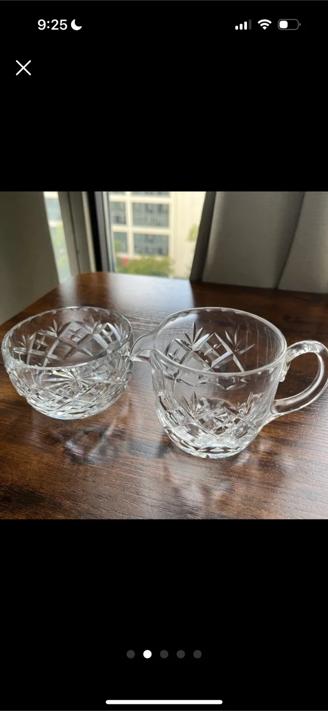 Crystal/Cut-Glass Sugar and Creamer Set image indicator(2)