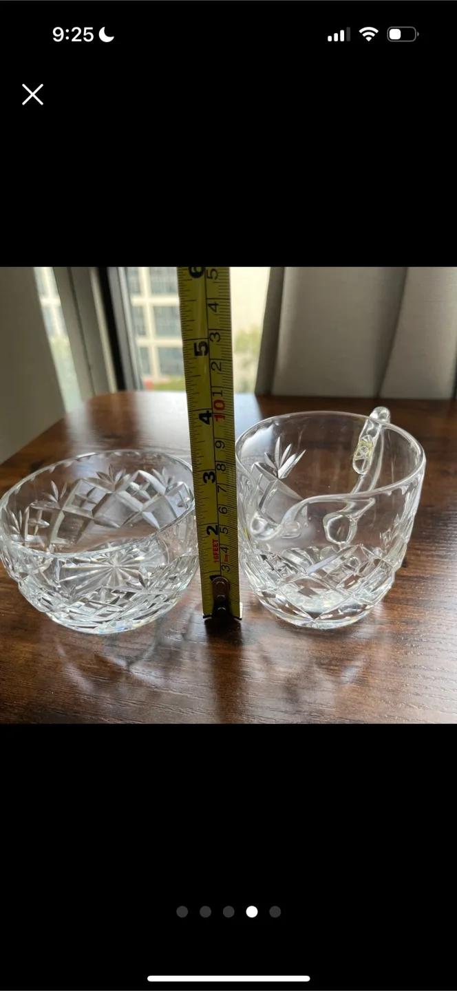 Crystal/Cut-Glass Sugar and Creamer Set image indicator(4)
