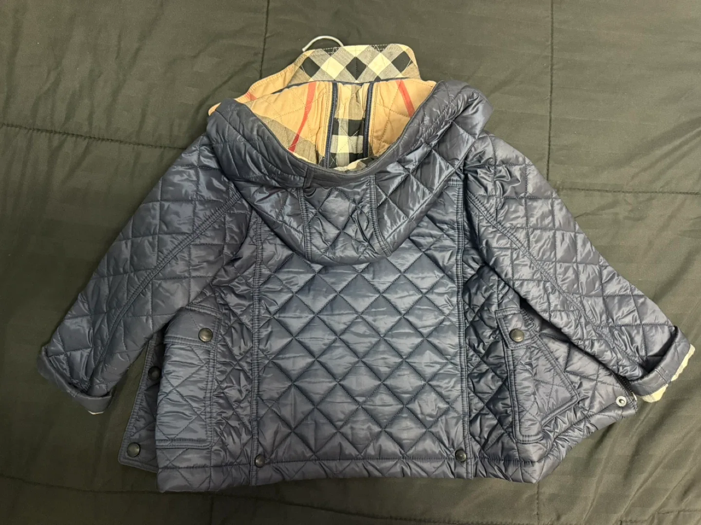 Burberry Children Navy Quilted Jacket image indicator(2)