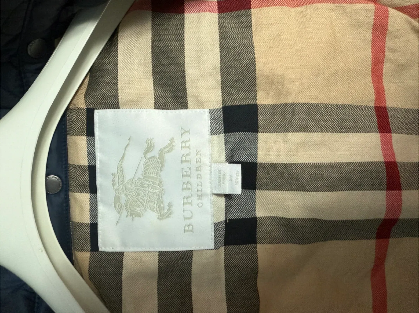 Burberry Children Navy Quilted Jacket image indicator(4)