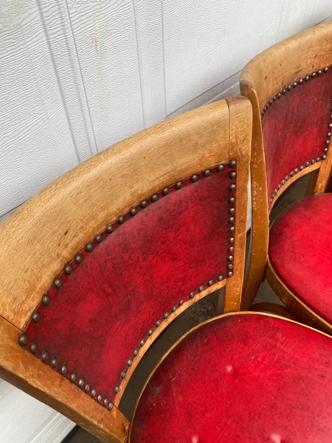 Antique Solid Wood Chairs with Red Leather  (CAN DELIVER) image indicator(8)