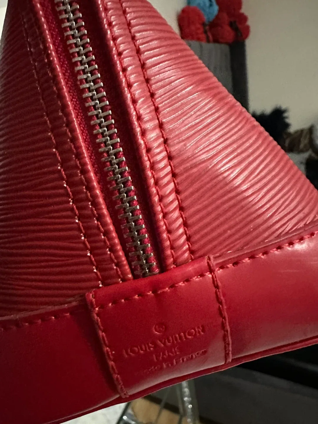 Louis Vuitton Alma PM Red Epi Leather Handbag image indicator(2)