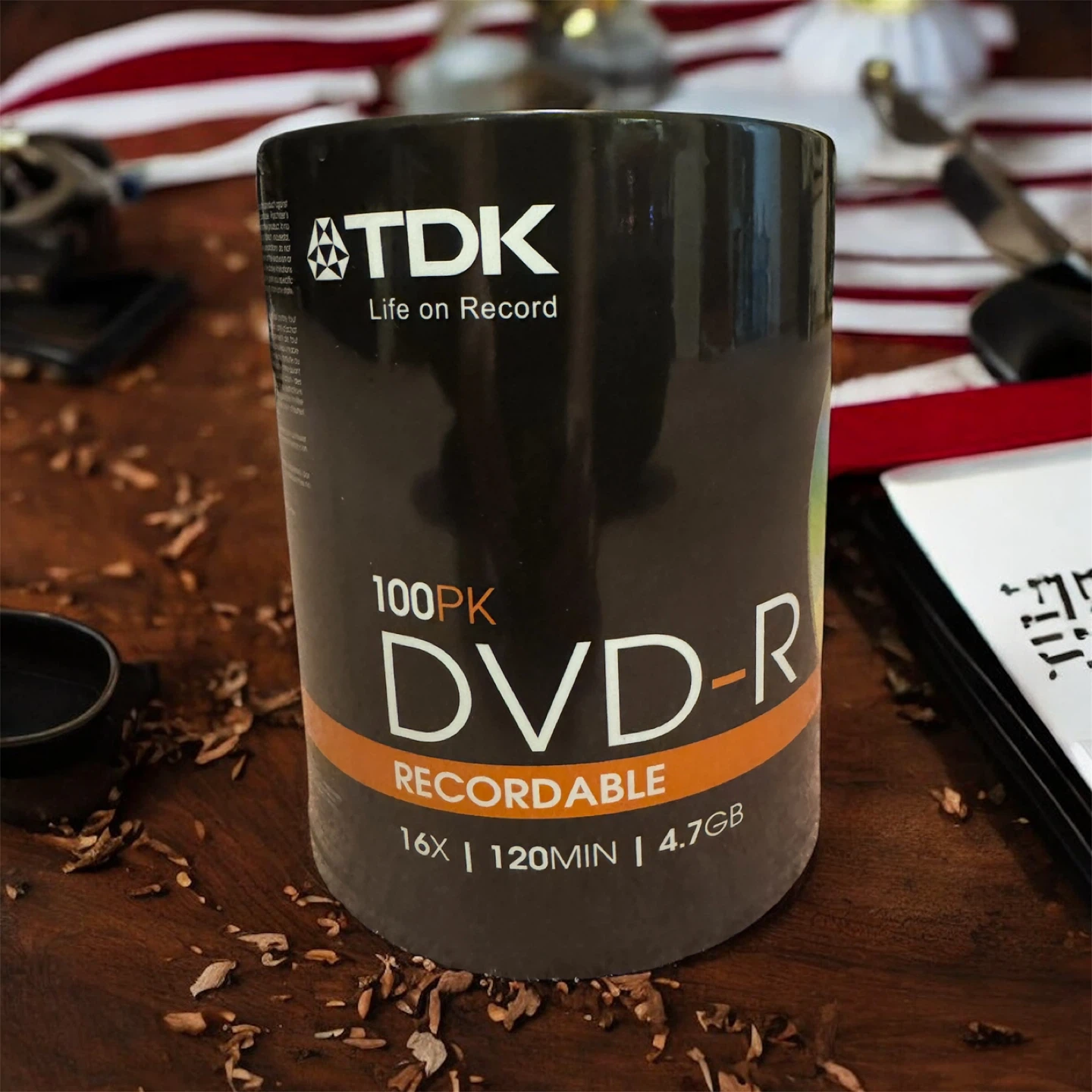 TDK 100PK DVD-R Recordable - 16x, 120min, 4.7GB