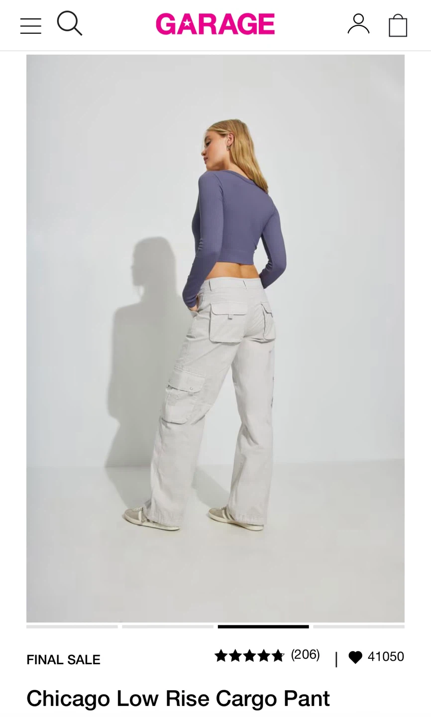 Garage Chicago Low Rise Cargo Pants- CEMENT GREY 0 - photo 2