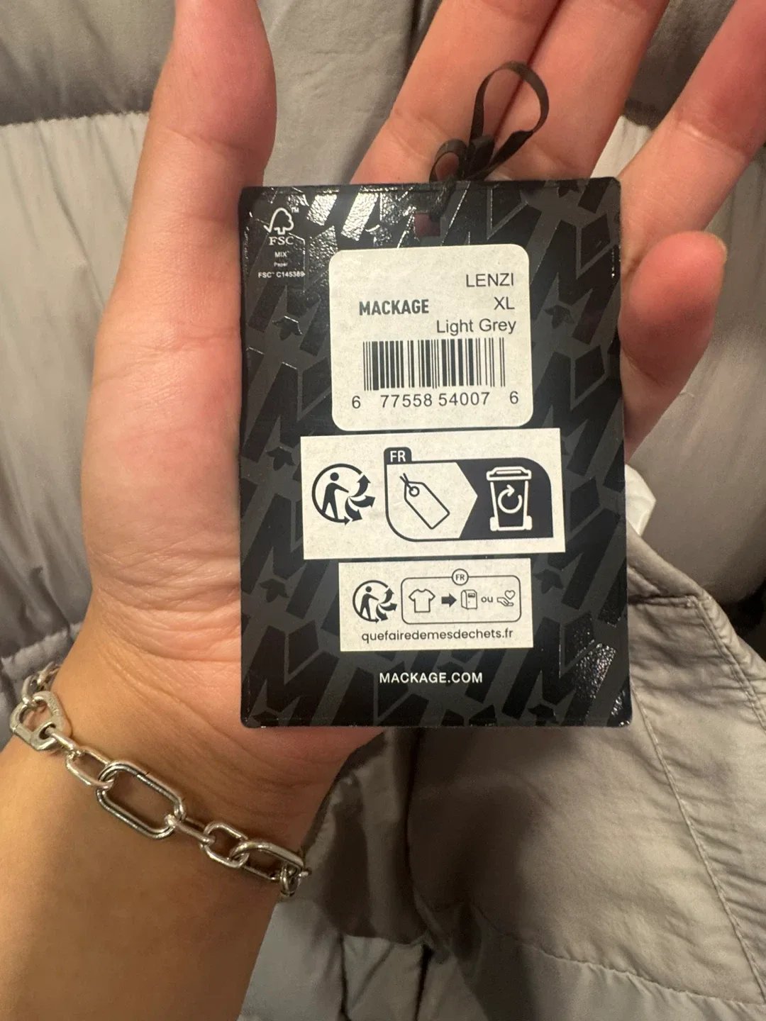 Mackage Lenzi Puffer Coat - XL - Light Grey image indicator(4)