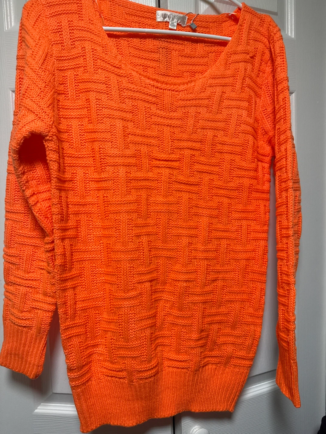Lovely Girl Orange Knit Sweater - Size L