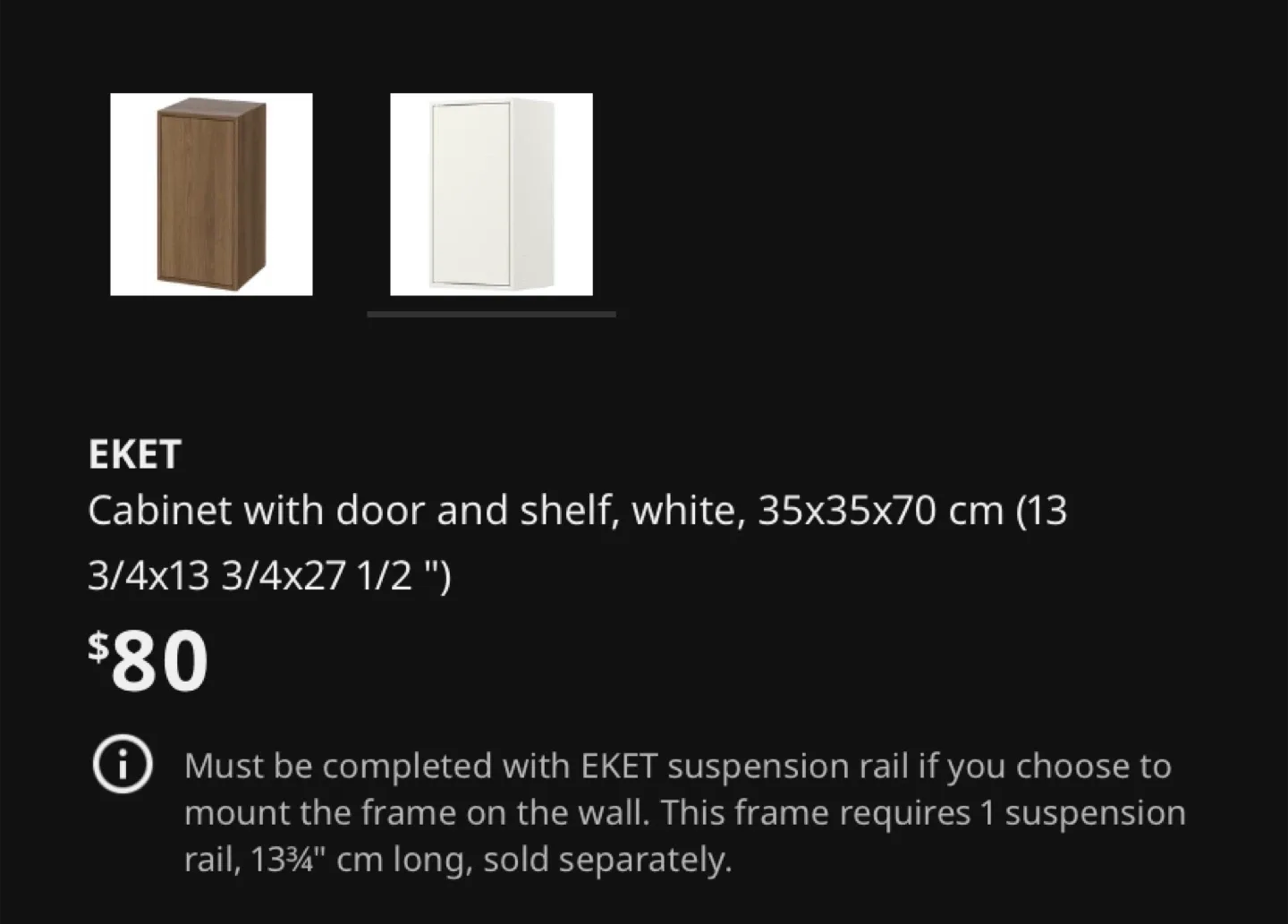 IKEA EKET White Cabinet with Door & Shelf image indicator(3)