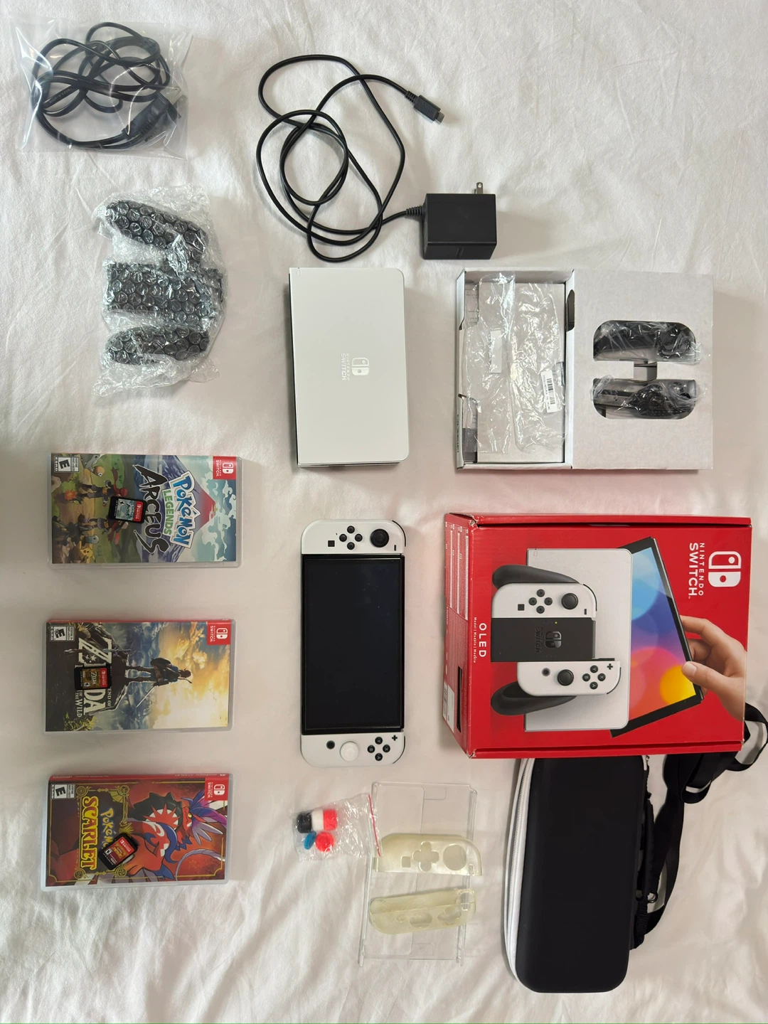 Nintendo Switch OLED Model White + 3 Games - photo 2
