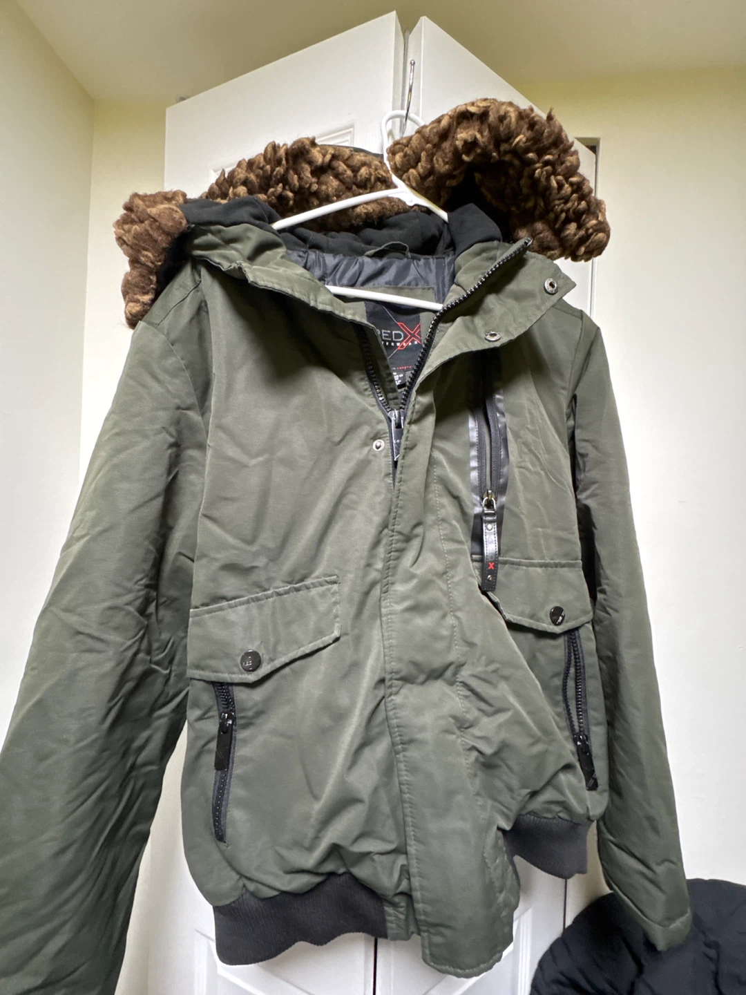 REDEXPERT Olive Green Winter Bomber Jacket