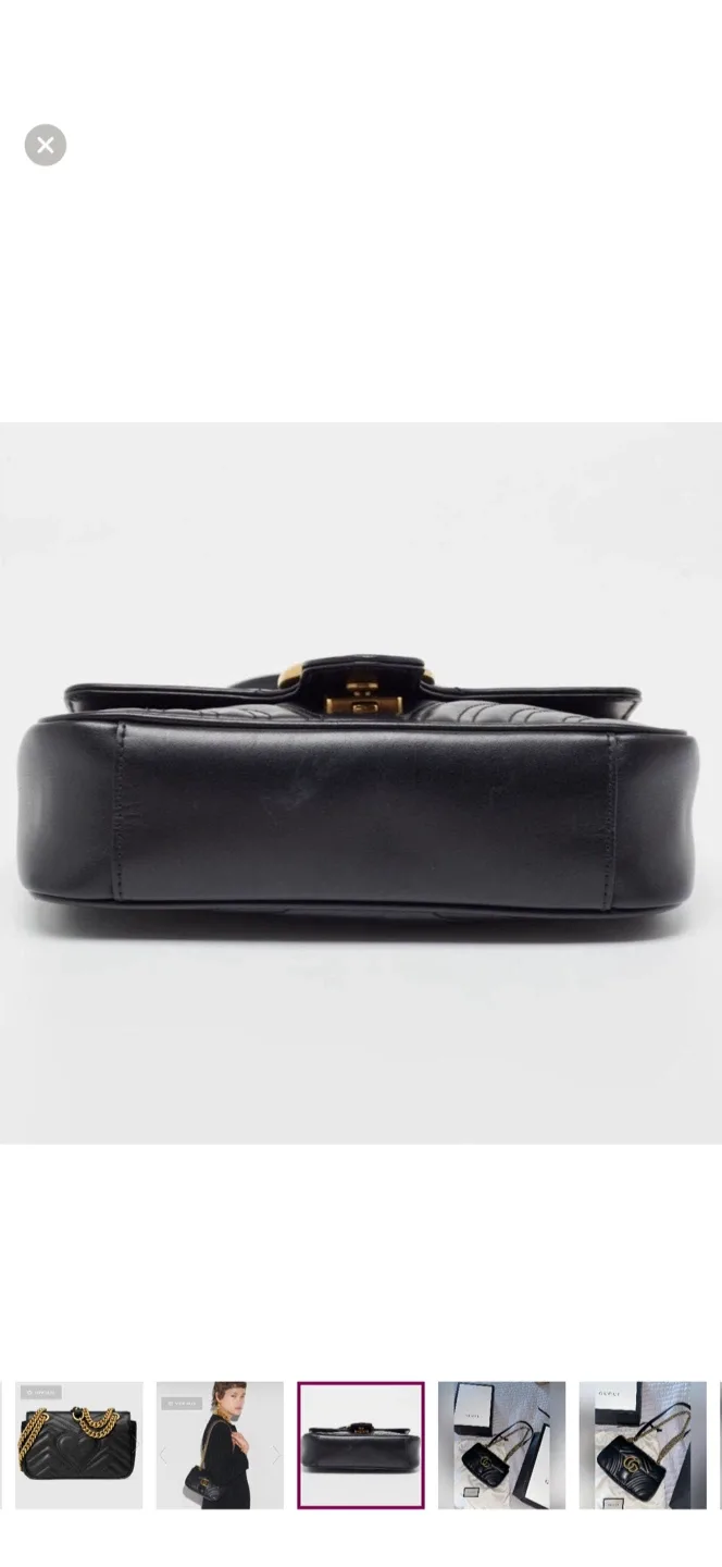 Gucci GG Marmont matelassé small shoulder bag black leather image indicator(5)