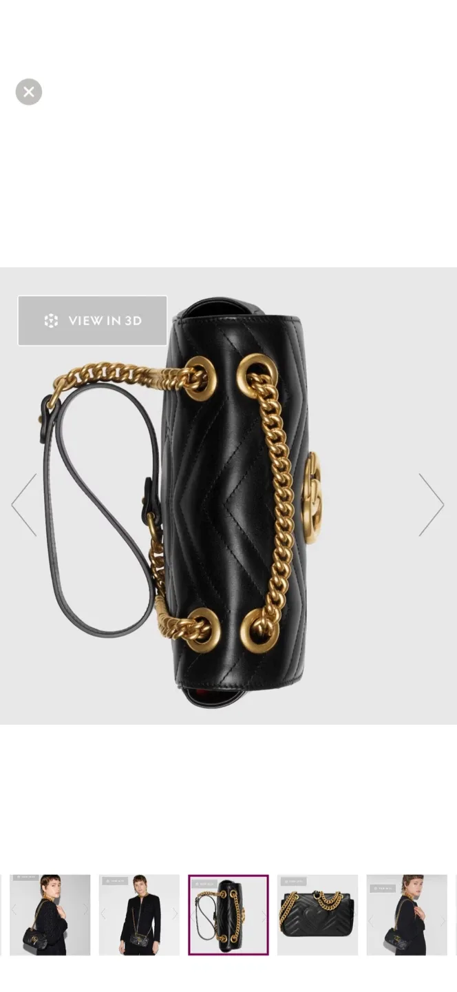 Gucci GG Marmont matelassé small shoulder bag black leather image indicator(3)