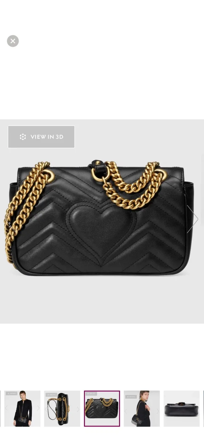 Gucci GG Marmont matelassé small shoulder bag black leather image indicator(4)