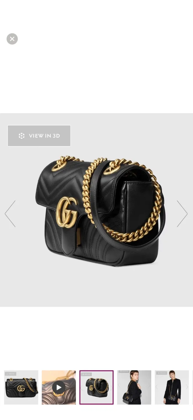 Gucci GG Marmont matelassé small shoulder bag black leather image indicator(2)