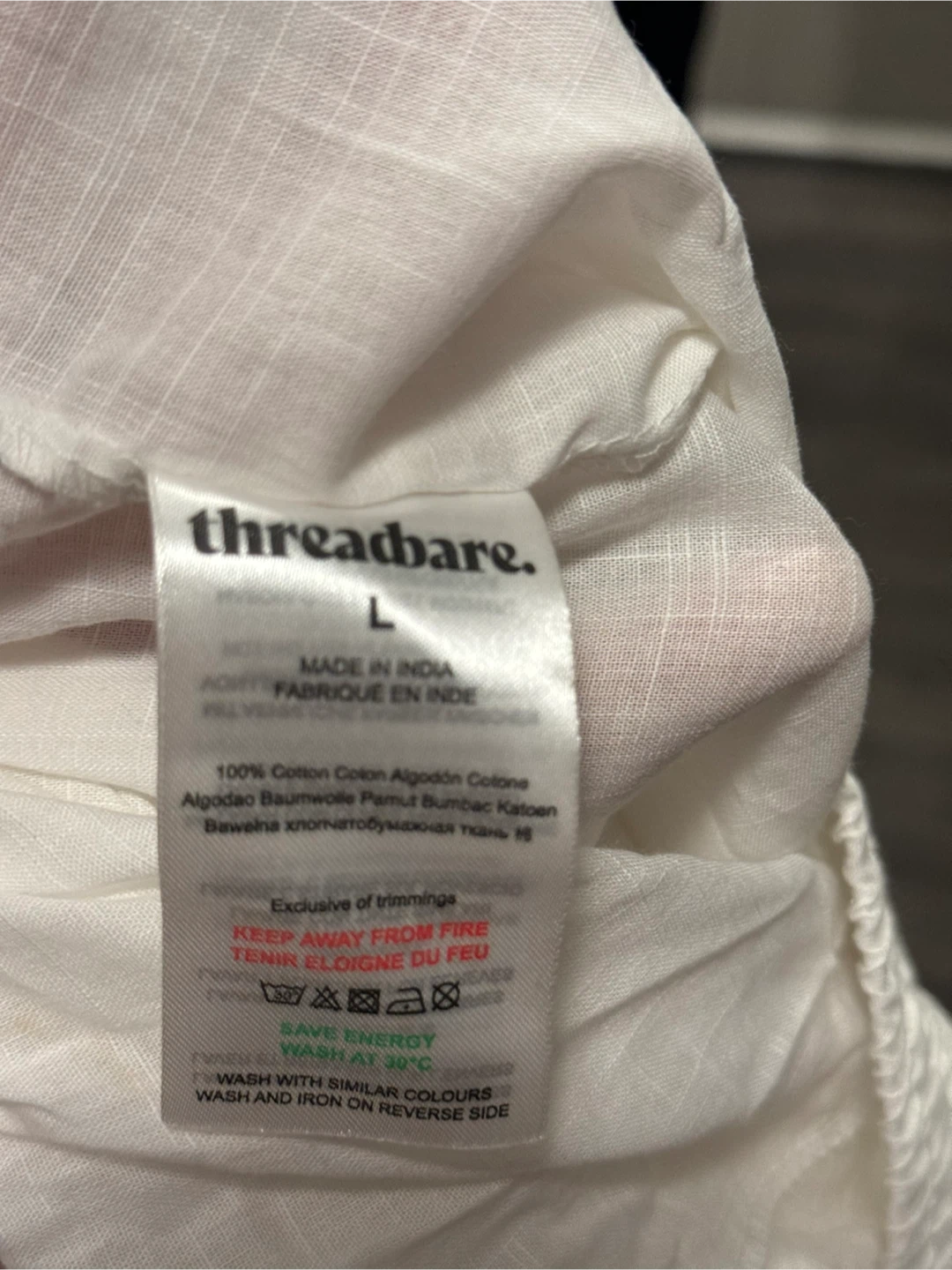 New Threadbare White Pants - Size L - photo 3