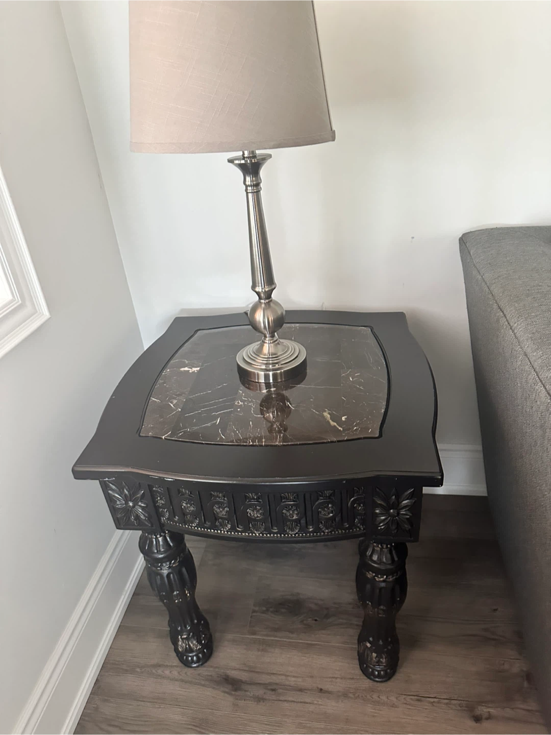 Ashley Coffee table and 2 Black End Table