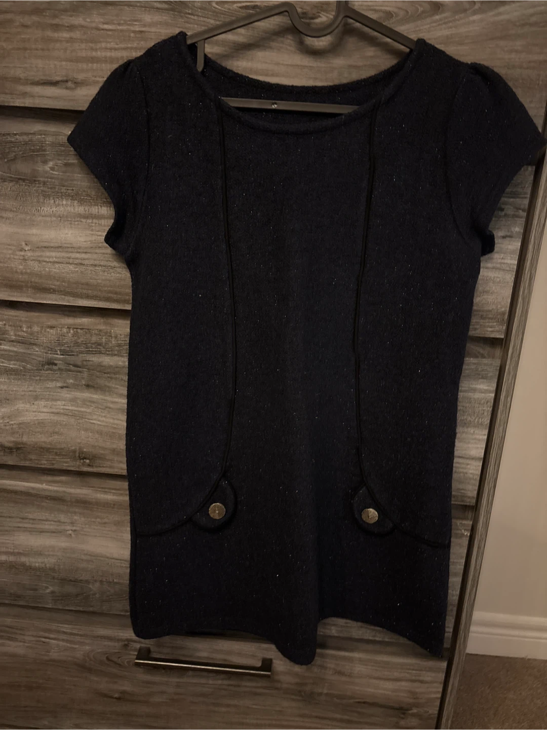 Navy Blue Short Sleeve Dress