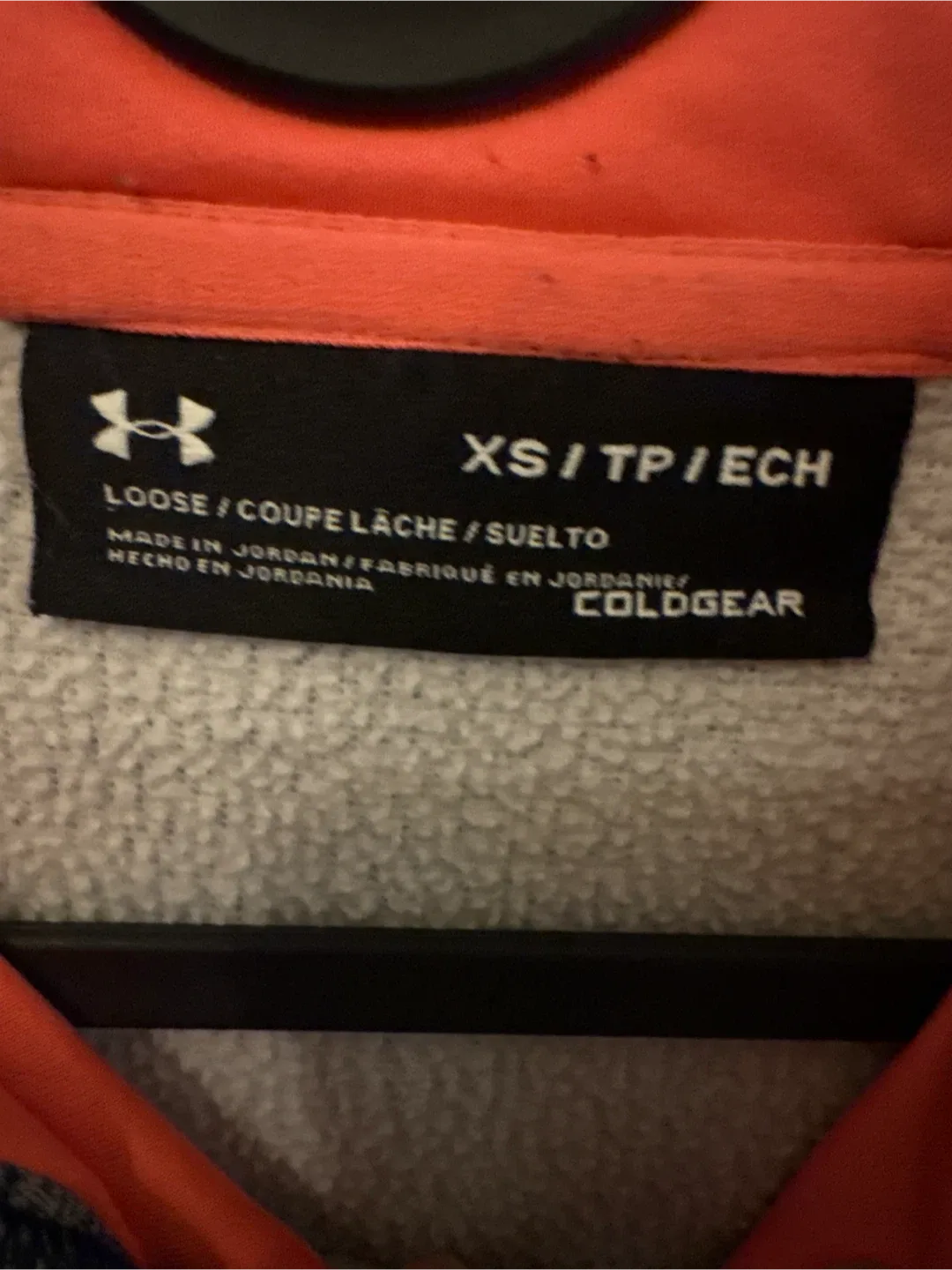 Under Armour XS ColdGear Hoodie - Grey & Orange image indicator(3)