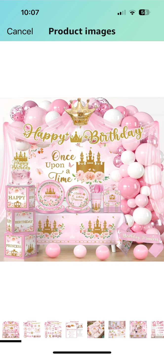 New Happy Birthday Princess Party Supplies Set