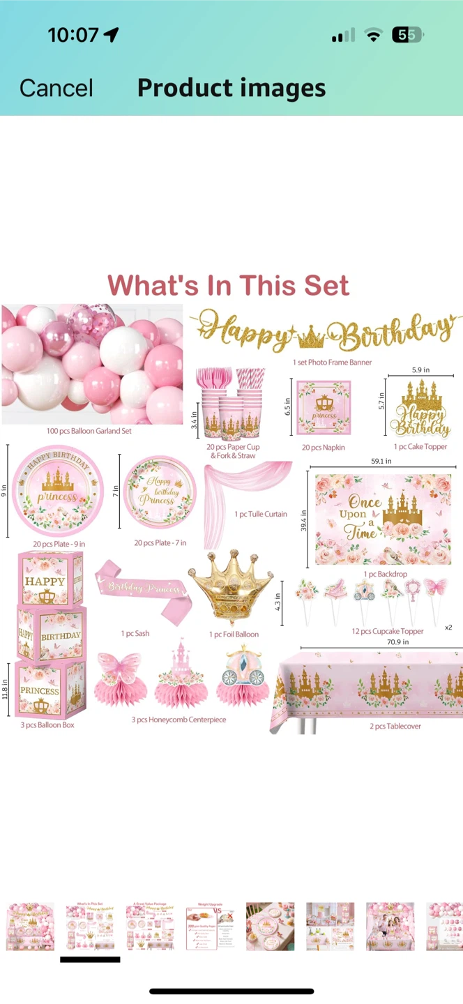 New Happy Birthday Princess Party Supplies Set - photo 2