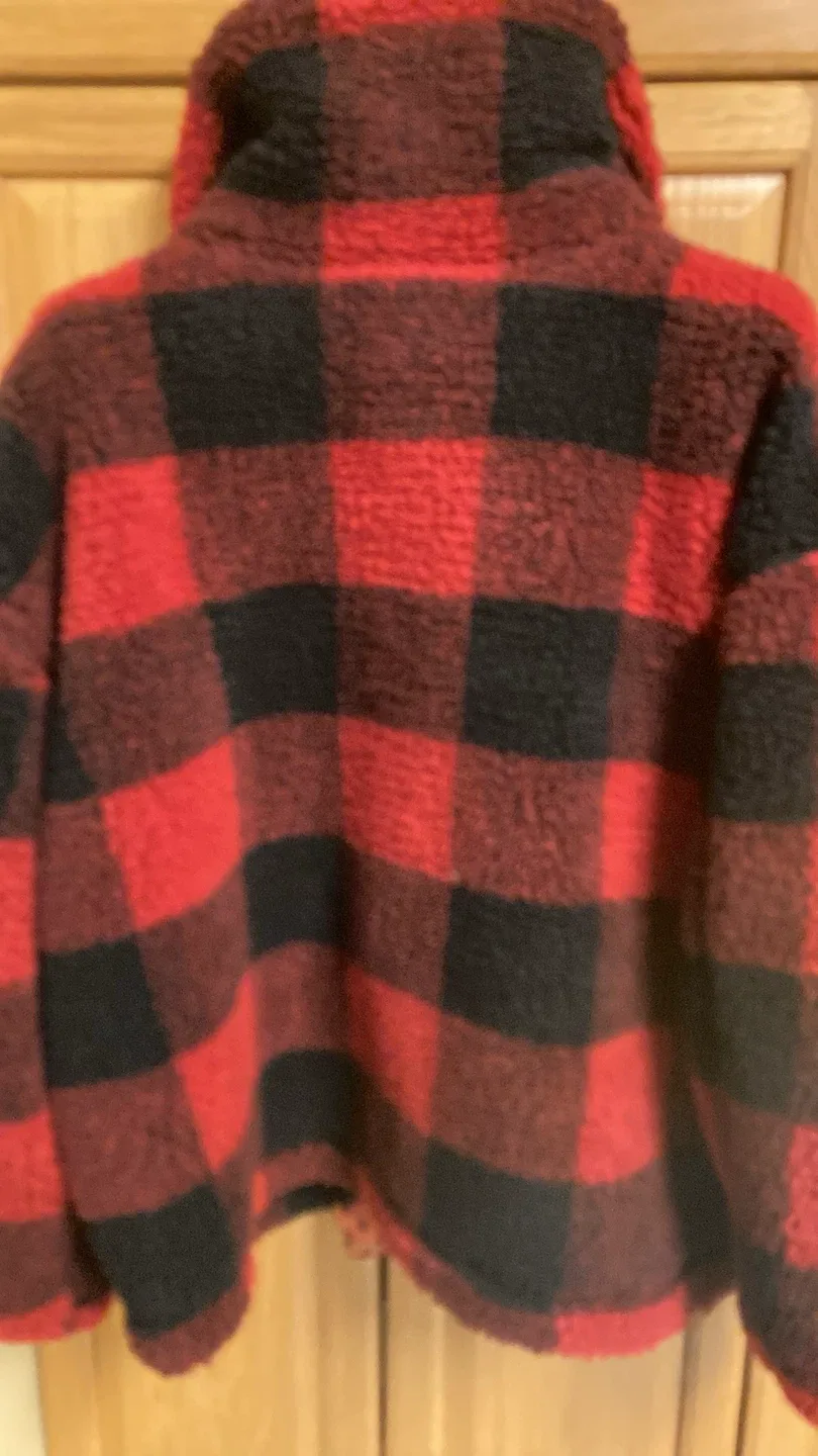 Roots Red/Black Plaid Sherpa Jacket - XL image indicator(2)