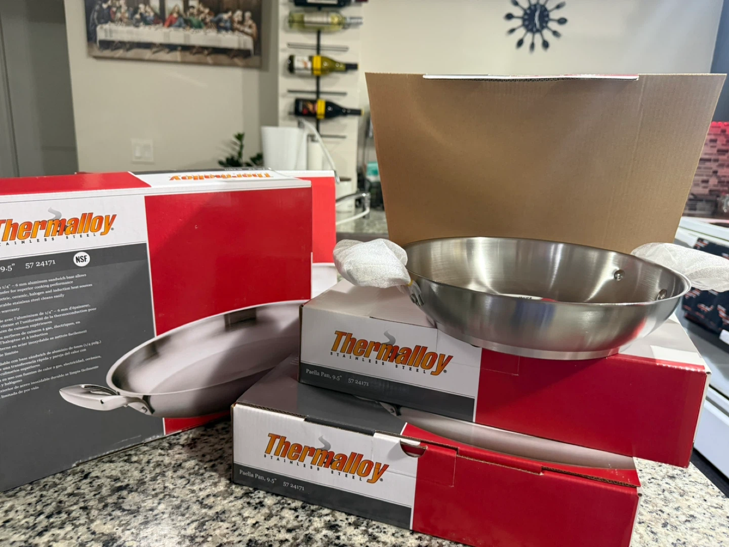 New Thermalloy 9.5" Stainless Steel Paella Pan - photo 3