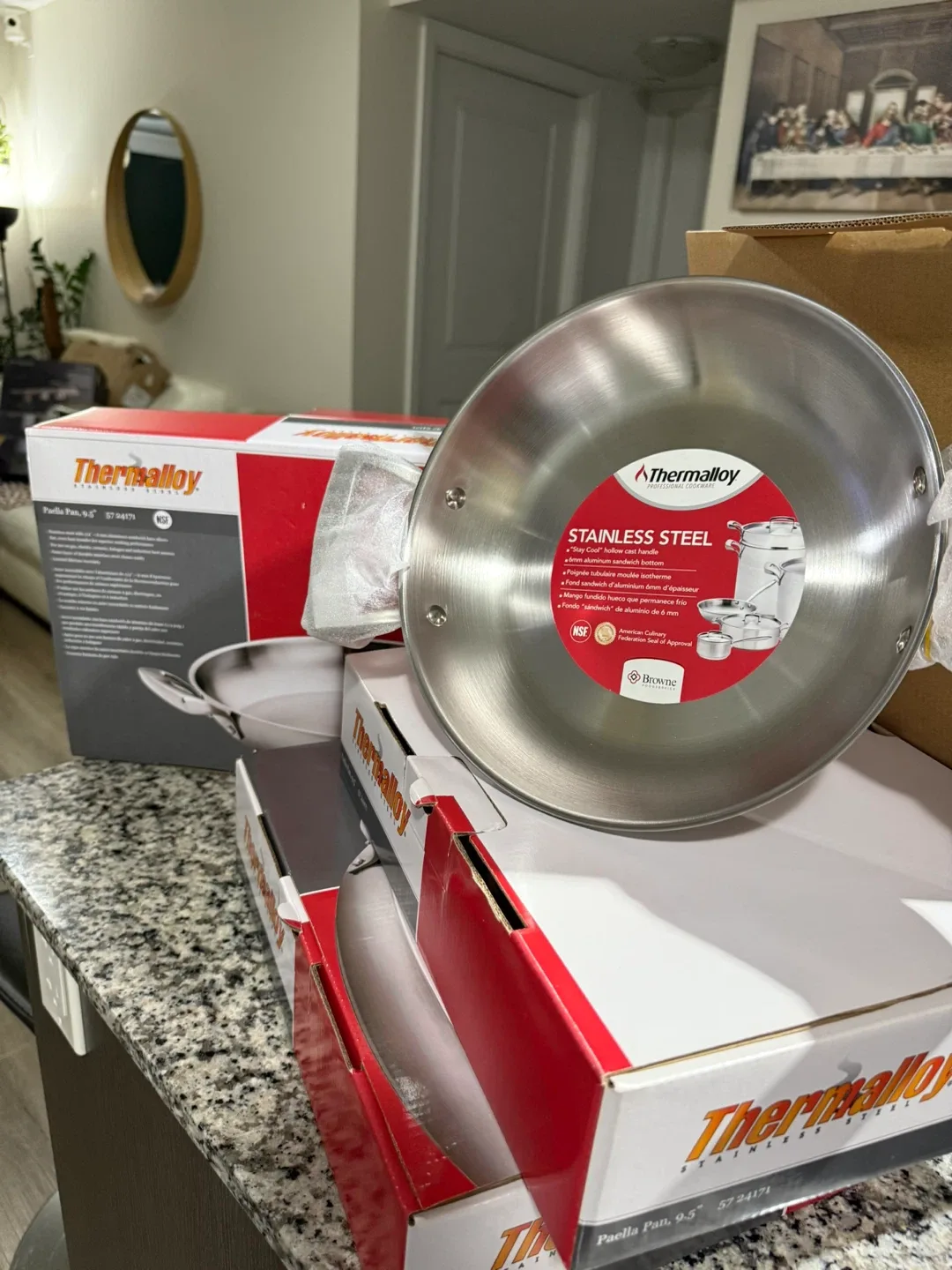 New Thermalloy 9.5" Stainless Steel Paella Pan thumbnail