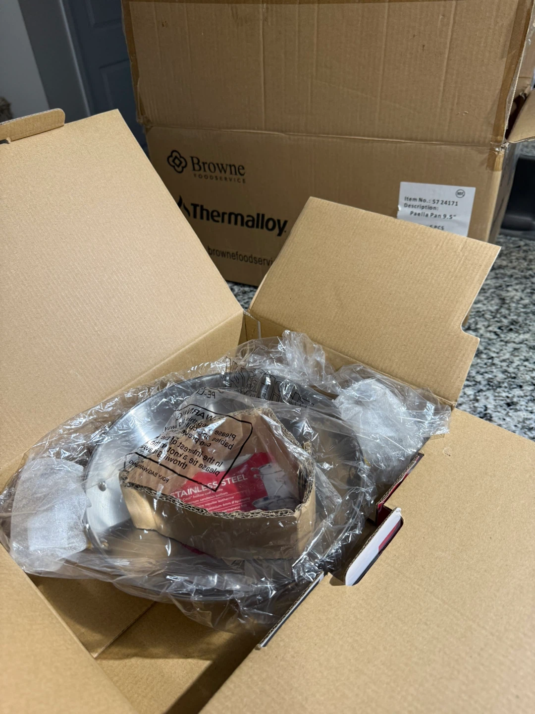 New Thermalloy 9.5" Stainless Steel Paella Pan - photo 4