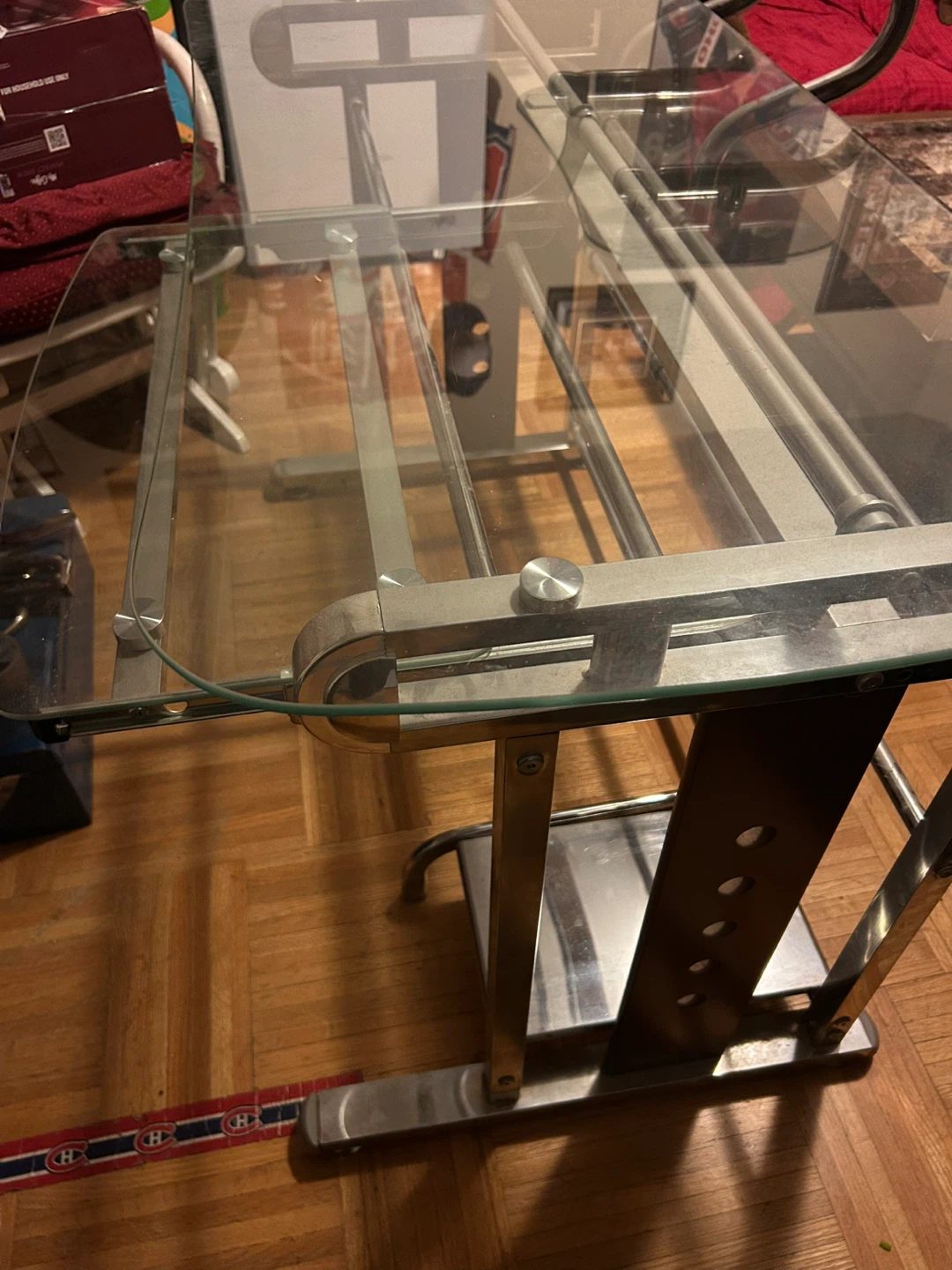 Glass Top Desk with Chrome Frame - photo 2