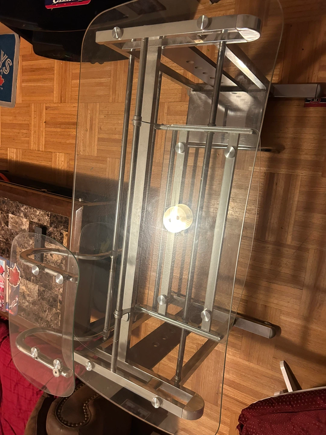 Glass Top Desk with Chrome Frame - photo 3
