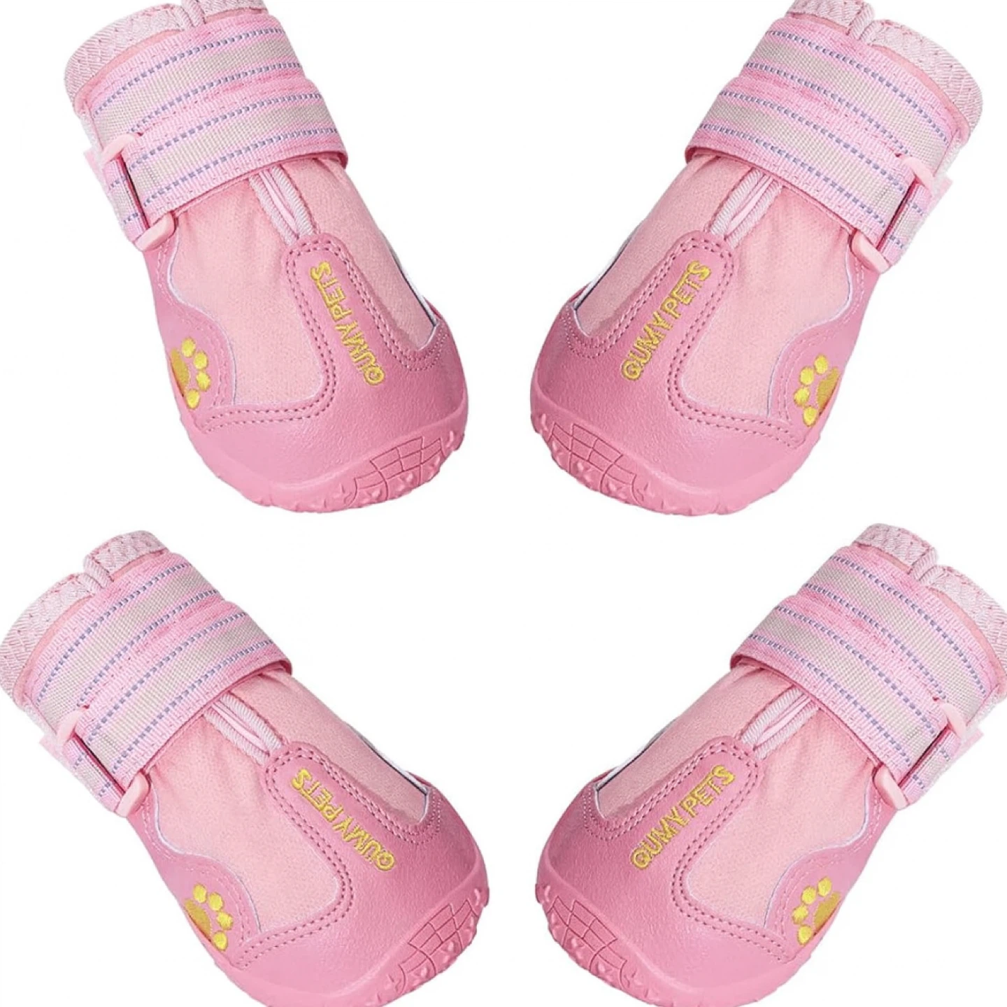 Brand New QUMY Pink Dog Boots – Size 6 (Set of 4)