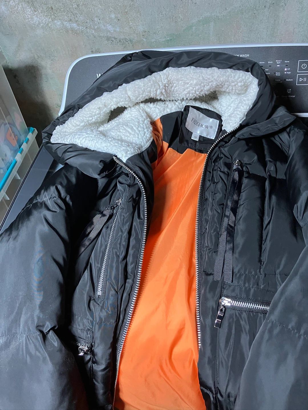 Black Puffer Jacket - Size M