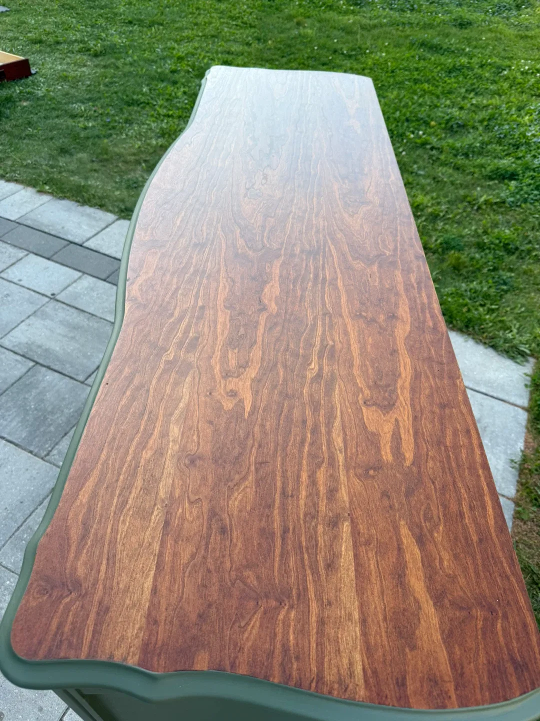 Refinished Walnut Dresser - Green & Brown image indicator(6)