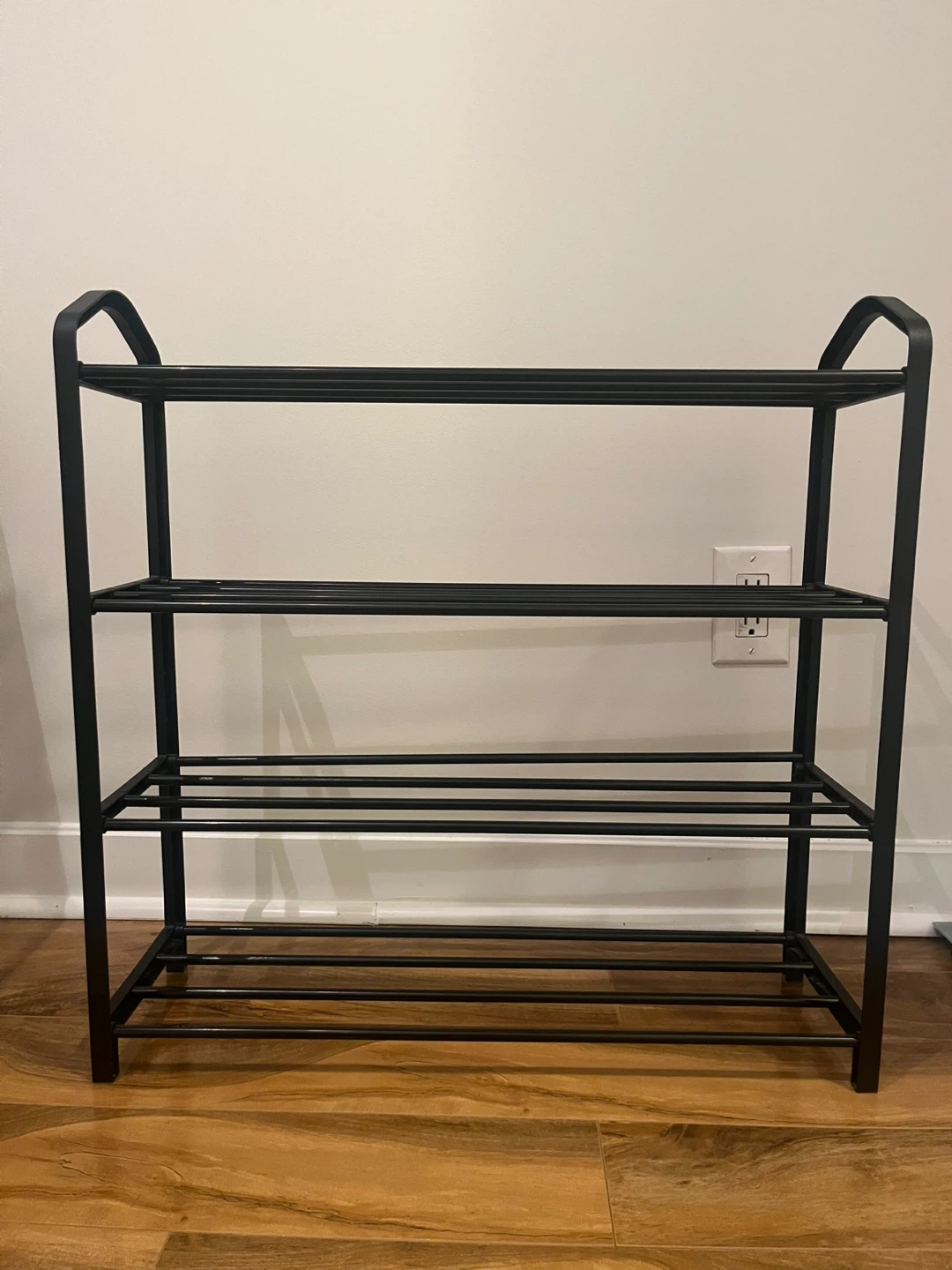 Black Metal 4-Tier Shoe Rack