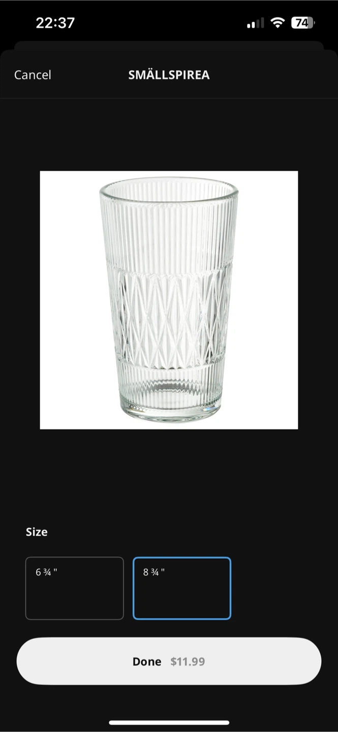 IKEA SMÄLLSPIREA Vase, 8 3/4"