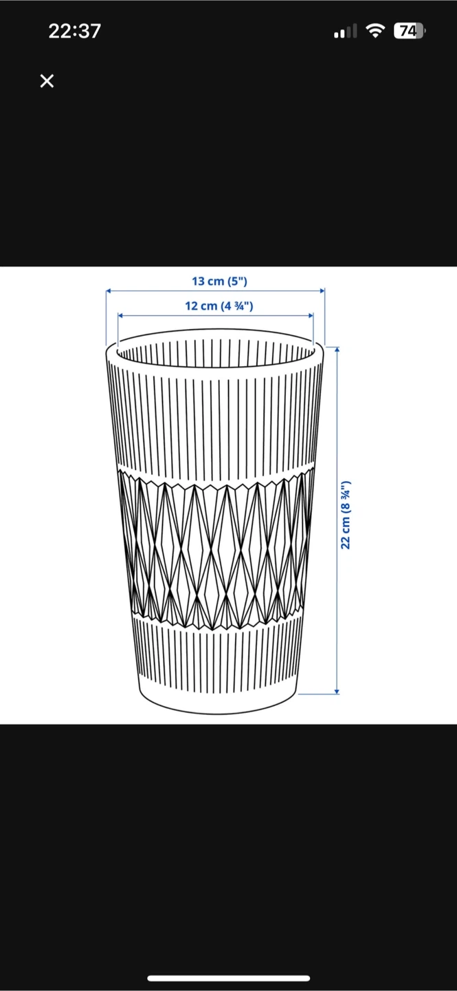 IKEA SMÄLLSPIREA Vase, 8 3/4" - photo 2