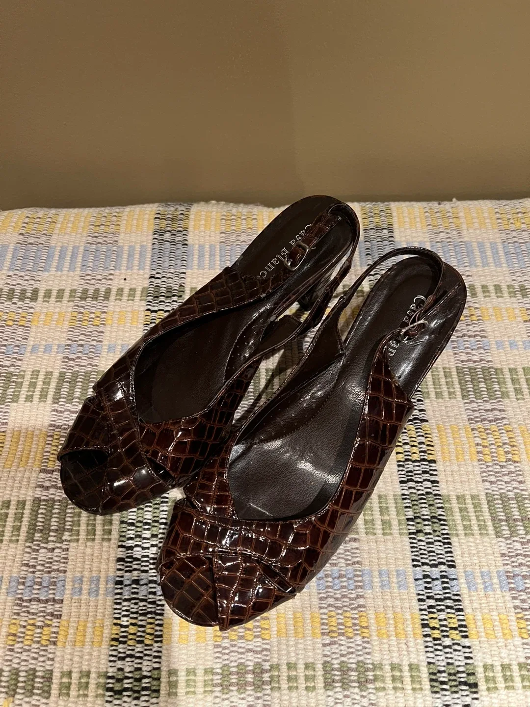 Casa Blanc Brown Slingback Heels - Size 8 thumbnail