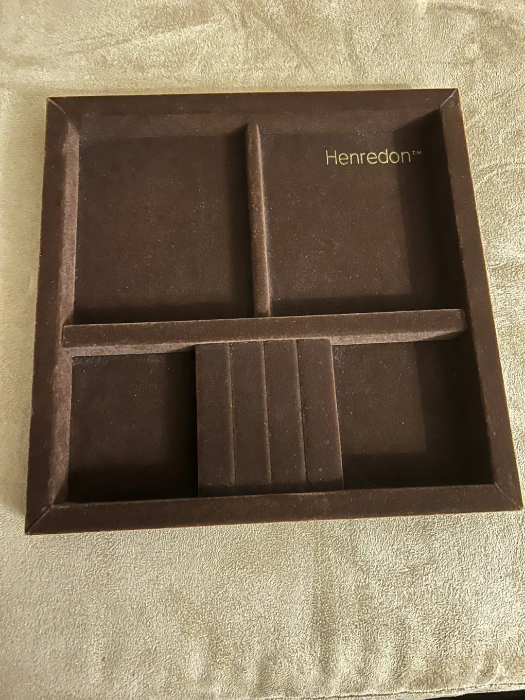 🥕Henredon Brown Velvet Jewelry Tray thumbnail