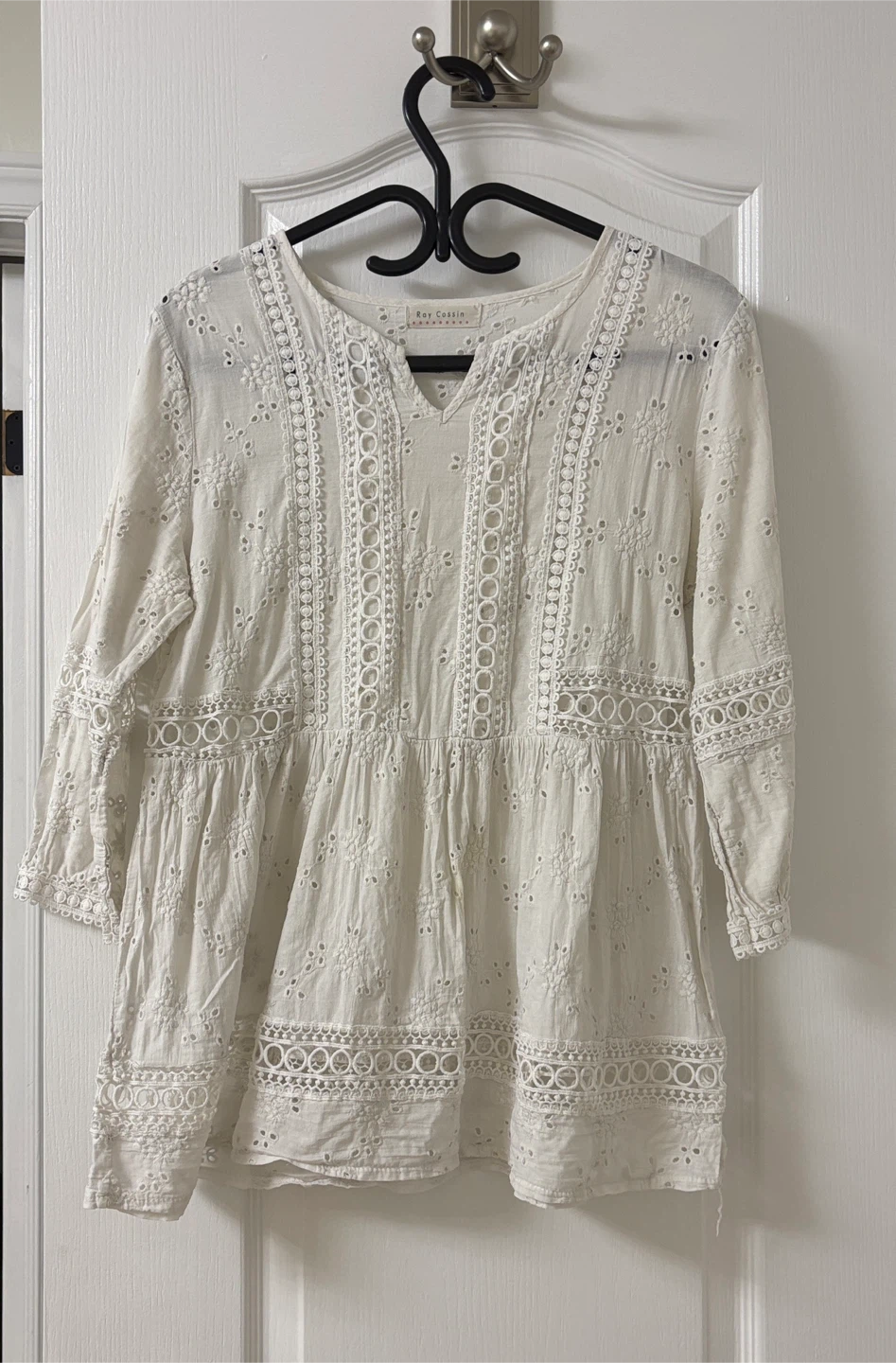 Blouse with eyelet embroidery size S