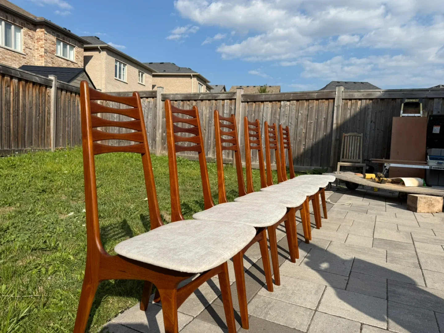 Set of 6 Teak Mid-Century Modern Dining Chairs Fully Restored image indicator(4)