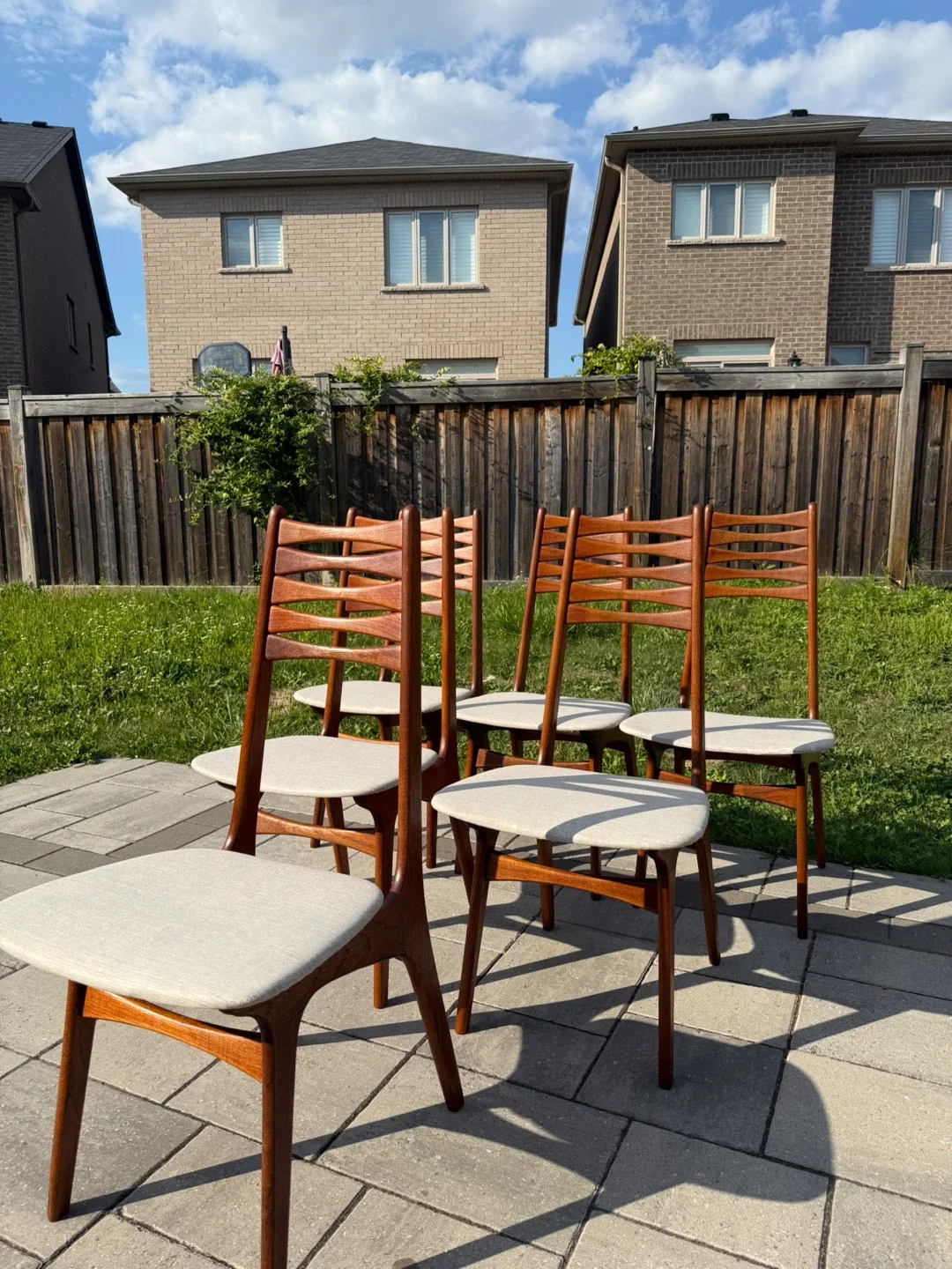 Set of 6 Teak Mid-Century Modern Dining Chairs Fully Restored image indicator(2)