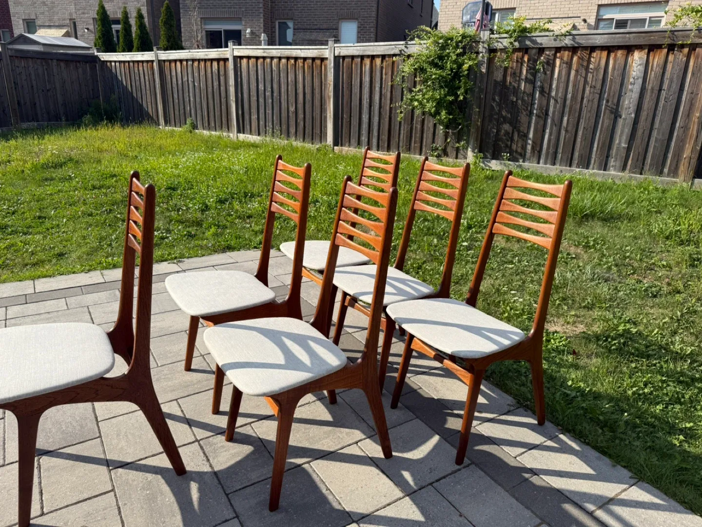 Set of 6 Teak Mid-Century Modern Dining Chairs Fully Restored image indicator(6)