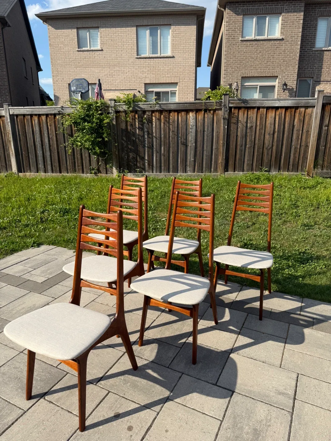 Set of 6 Teak Mid-Century Modern Dining Chairs Fully Restored image indicator(10)