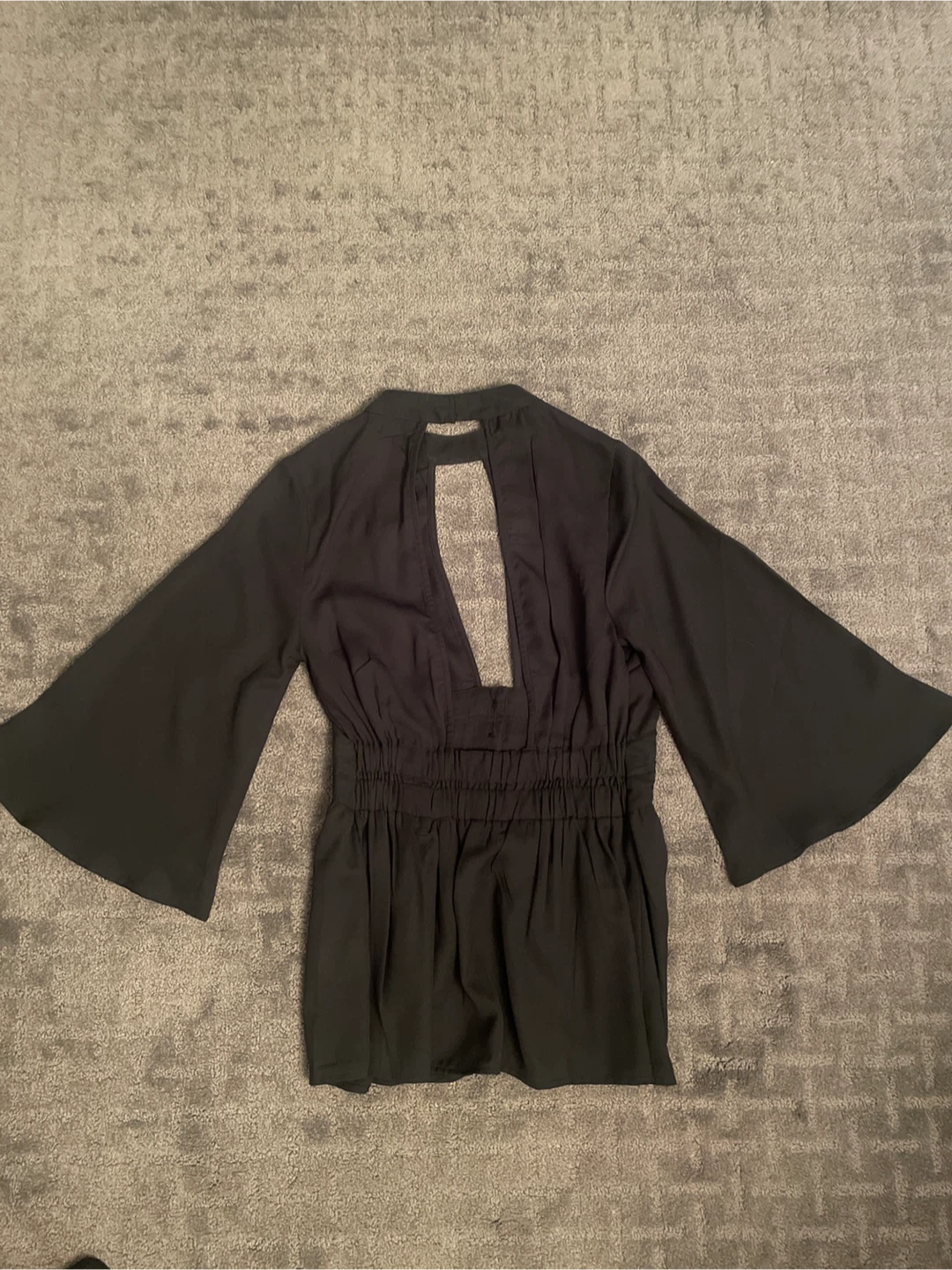 Boohoo Black Blouse with Bell Sleeves - photo 3